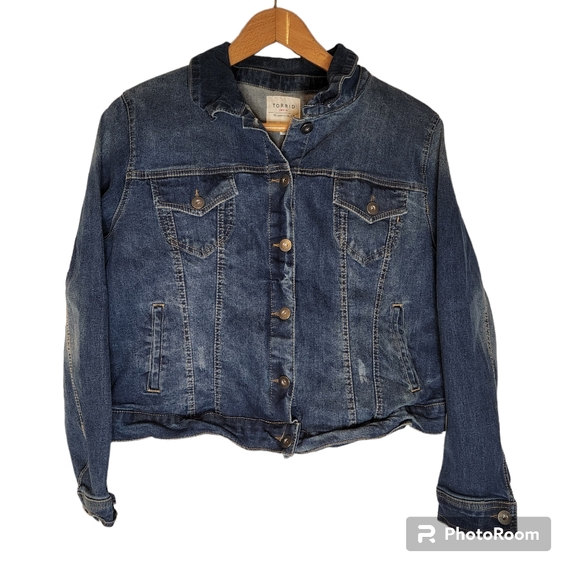 Torrid Blue Jean Jacket 0 XL - Picture 1 of 6